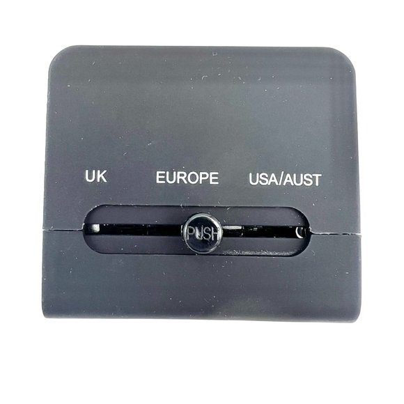 Travel Adapter with Dual USB Charger Black Supports USA Australia UK Europe NIB - Picture 3 of 12